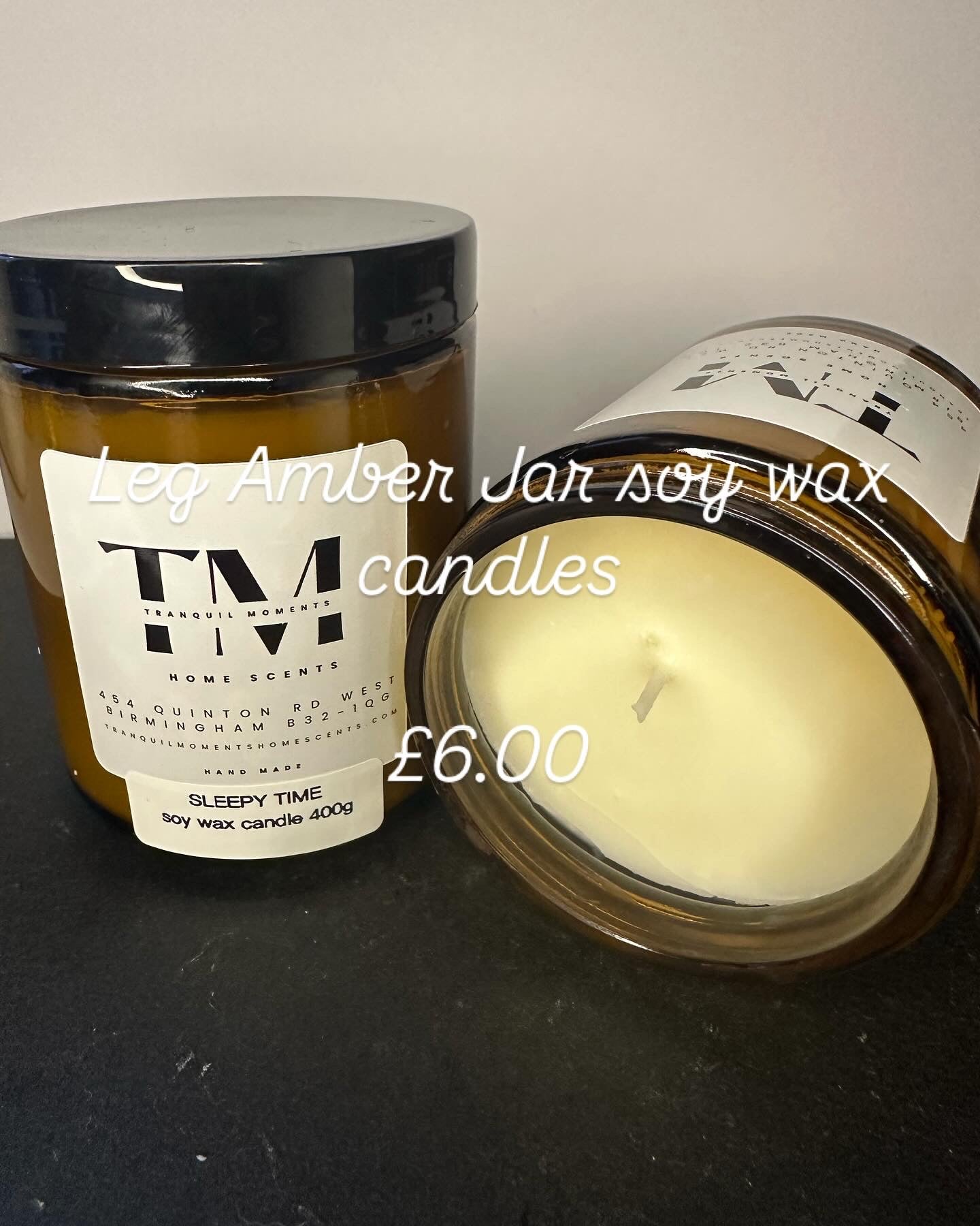 Large Amber Soy Wax Jar Candle